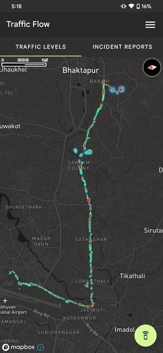 Traffic Monitoring System mobile traffic flow map