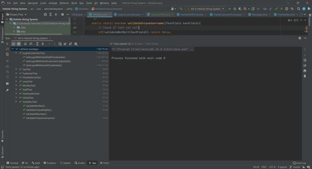 Vehicle Management System Java code in IDE