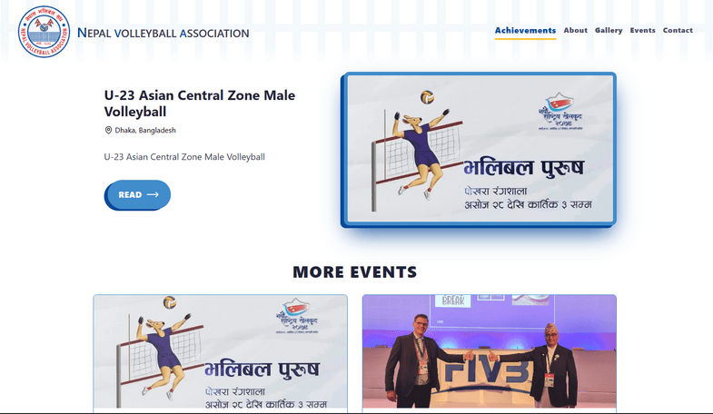 Nepal Volleyball Association events page