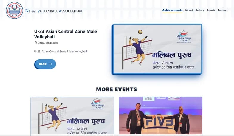 Nepal Volleyball Association events page