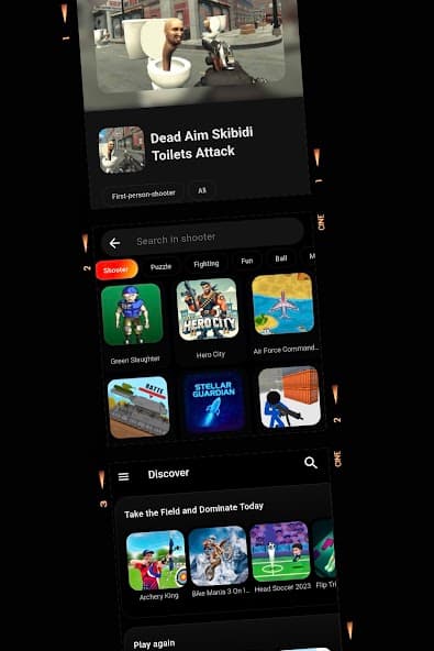 Alt Games Portal Play Store screenshot showing instant game categories