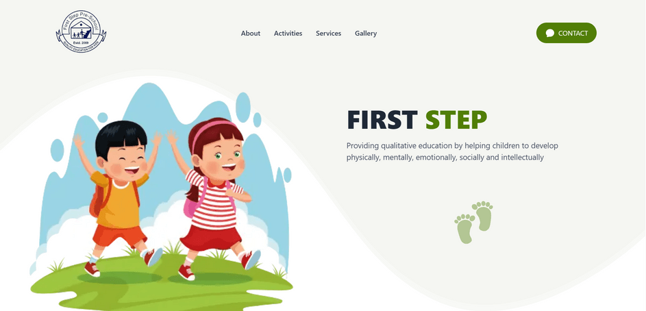 First Step Pre Schoolのホームページ