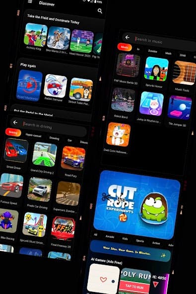 インスタントゲーム発見画面を表示するAlt Games PortalのPlay Storeスクリーンショット