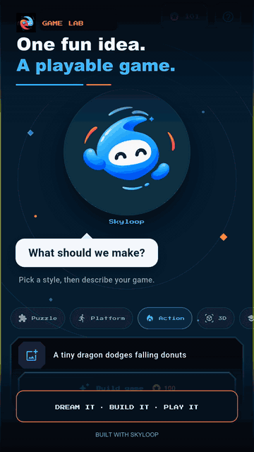 Skyloop Mascot in Action