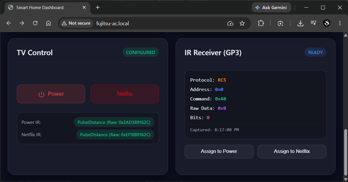 IR Code Reader UI
